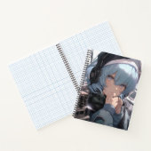 Anime Girl mit Kopfhörer Notizblock (Innenseite)