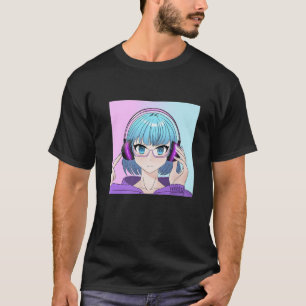 Anime Girl mit Kopfhörern T-Shirt
