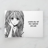 Anime Girl mit Kopfhörern und Cat Ears Geburtstag Karte (Innenseite)