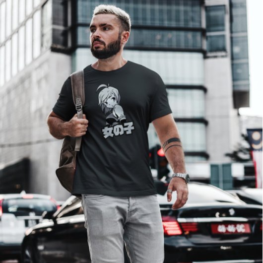 Anime Girl mit Kurzem Haar T-Shirt