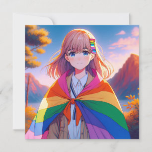 Anime Girl mit LGBTQIA+ Cape