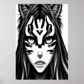 Anime-Girl mit lila Augen | AI Art Poster (Vorne)