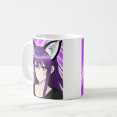 Anime Girl mit Lila Haar und Augen Kaffeetasse (Vorderseite Links)