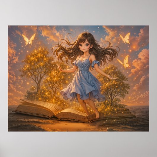 Anime Girl mit magischen Powern Poster (Vorne)