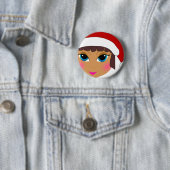 Anime Girl mit Santa's Hat Button (Beispiel)