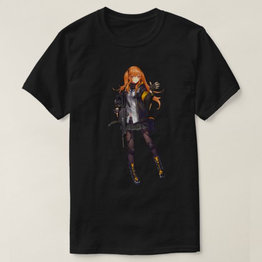 Anime Girl mit Schusswaffendesign cool T-Shirt (Design vorne)