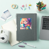 Anime Girl mit Welpe Aufkleber (iPad Hülle)