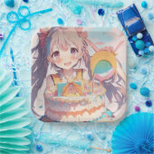 Anime Girl mit Whimsical Birthday Pappteller (Party)