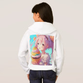 Anime Girl mit Whimsical Cupcake Hoodie (Schwarz voll)