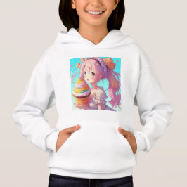 Anime Girl mit Whimsical Cupcake Hoodie