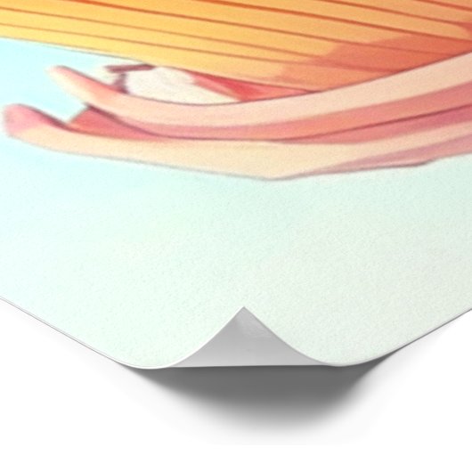 Anime Girl mit Whimsical Cupcake Poster (Ecke)