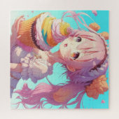 Anime Girl mit Whimsical Cupcake Puzzle (Horizontal)
