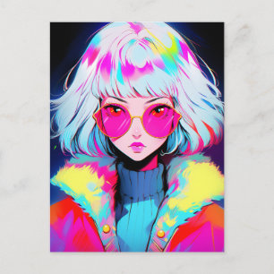 Anime Girl Moderne Kunst Postkarte