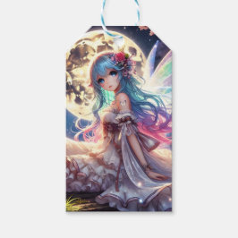 Anime Girl Moon Fairy Princess in Garden Geschenkanhänger