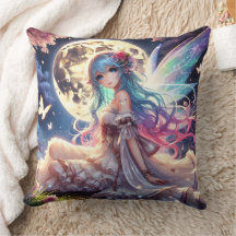 Anime Girl Moon Fairy Princess in Garden