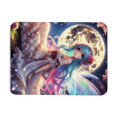 Anime Girl Moon Fairy Princess in Garden Magnet (Horizontal)