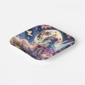 Anime Girl Moon Fairy Princess in Garden Pappteller (Gewinkelt)