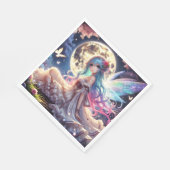 Anime Girl Moon Fairy Princess in Garden Serviette (Ecke)