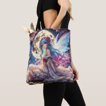 Anime Girl Moon Fairy Princess in Garden