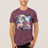 Anime Girl Moon Fairy Princess in Garden Tri-Blend Shirt (Vorderseite)