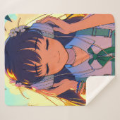 Anime Girl - Musik hören Sherpadecke (Vorderseite (Horizontal))