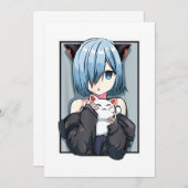 Anime Girl Neko Catgirl Pastel Kawaii Cat Manga Ja Einladung (Vorne/Hinten)
