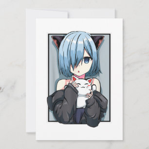 Anime Girl Neko Catgirl Pastel Kawaii Cat Manga Ja Einladung