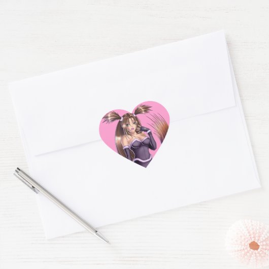 Anime Girl - Nikki Herz-Aufkleber (Umschlag)