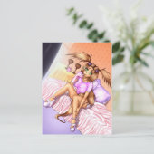 Anime Girl Nikki on Bed Postkarte (Stehend Vorderseite)