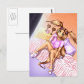 Anime Girl Nikki on Bed Postkarte (Vorne/Hinten)