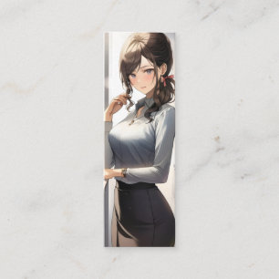 Anime Girl Office Worker Mini Visitenkarte