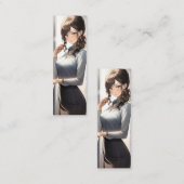 Anime Girl Office Worker Mini Visitenkarte (Vorne/Hinten)