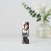Anime Girl Office Worker Mini Visitenkarte (Stehend Vorderseite)