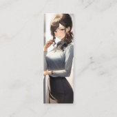 Anime Girl Office Worker Mini Visitenkarte (Rückseite)