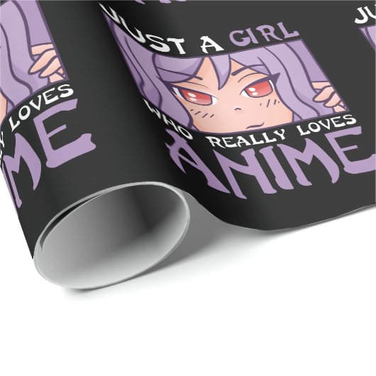 Anime Girl Otaku Kids Japanisches Comic Manga Fan Geschenkpapier (Rolleneckpunkt)