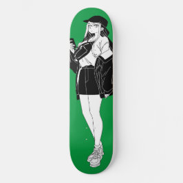 Anime Girl Out On Town Skateboard Deck