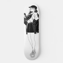 Anime Girl Out On Town Skateboard Deck