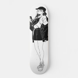 Anime Girl Out On Town Skateboard Deck