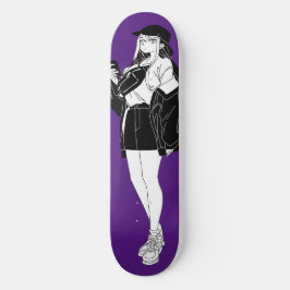 Anime Girl Out On Town Skateboard Deck