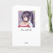 Anime Girl Personalisiert Geburtstag Karte (Rückseite)