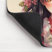 Anime Girl Pink-Blume Mousepad (Ecke)