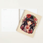 Anime Girl Pink-Blume Planer (Anzeige)