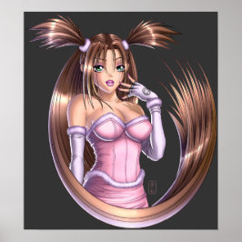 Anime Girl - Pink Poster