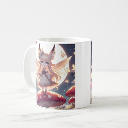 Anime Girl Pixie Hippie Moon Fairy Kaffeetasse (Vorderseite Links)