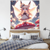 Anime Girl Pixie Hippie Moon Fairy Leinwanddruck (Insitu (Schlafzimmer))