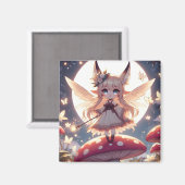 Anime Girl Pixie Hippie Moon Fairy Magnet (Vorderseite/Rückseite)