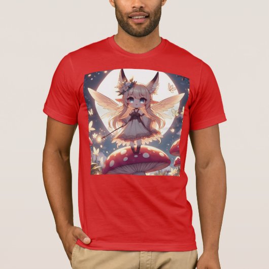 Anime Girl Pixie Hippie Moon Fairy T-Shirt (Vorderseite)