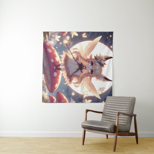 Anime Girl Pixie Hippie Moon Fairy Wandteppich (Beispiel (Horizontal))
