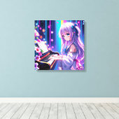 Anime Girl Playing Piano Leinwanddruck (Insitu (Holzboden))