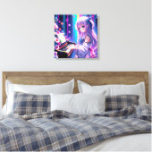 Anime Girl Playing Piano Leinwanddruck (Insitu (Schlafzimmer))